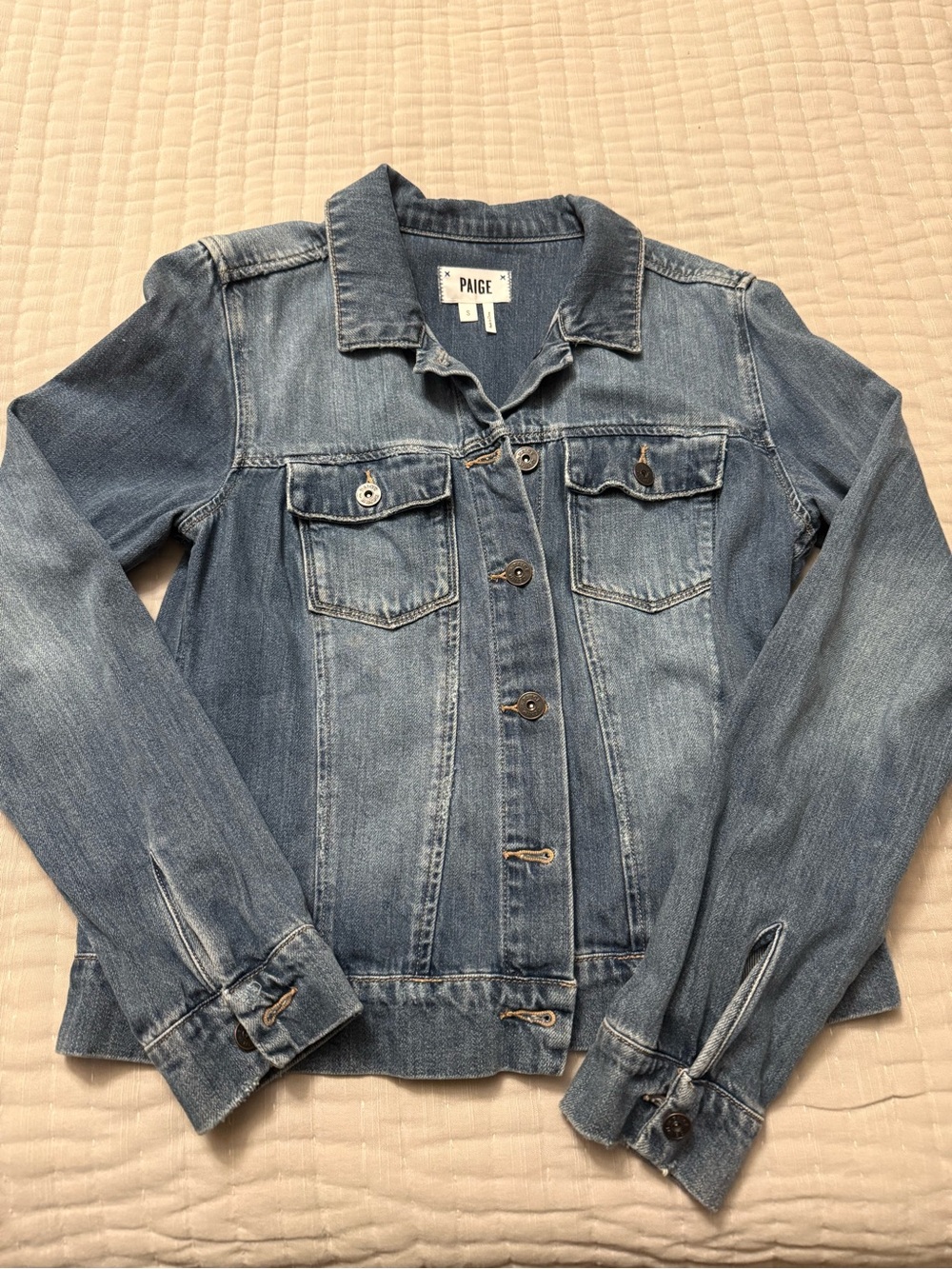 PAIGE Light Blue Denim Jean Jacket